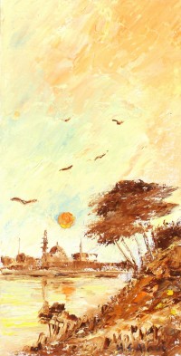 Hamid Alvi, 06 x 12 inch, Oil on Canvas, Landscape Painting, AC-HA-033